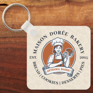 Bakery Store Pastry Chef Dessert Sweets Cake Baker Key Ring
