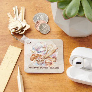 Bakery Store Pastry Chef Dessert Sweets Cake Baker Key Ring