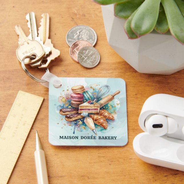 Bakery Store Pastry Chef Dessert Sweets Cake Baker Key Ring (Desk)
