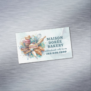 Bakery Store Pastry Chef Dessert Sweets Cake Baker Magnetic Business Card