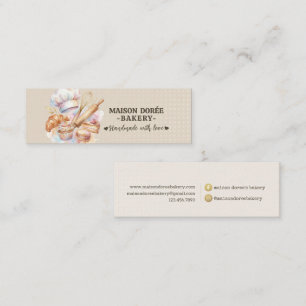 Bakery Store Pastry Chef Dessert Sweets Cake Baker Mini Business Card