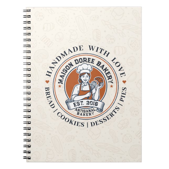 Bakery Store Pastry Chef Dessert Sweets Cake Baker Notebook (Front)