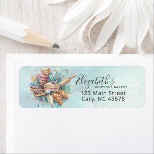 Bakery Store Pastry Chef Dessert Sweets Cake Baker Return Address Label