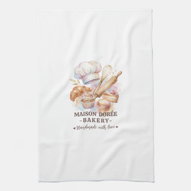 Bakery Store Pastry Chef Dessert Sweets Cake Baker Tea Towel (Vertical)