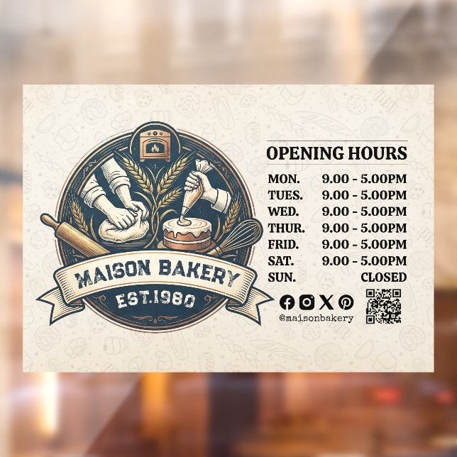 Bakery Store Pastry Chef Desserts Opening Hours (Sheet 2)