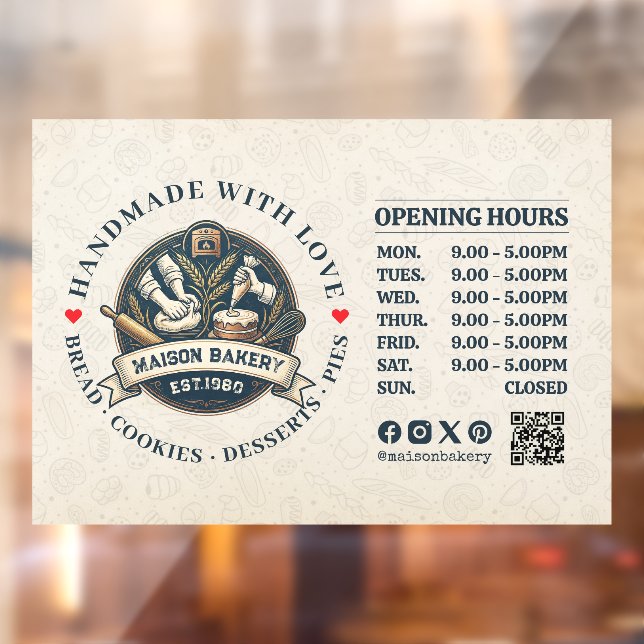 Bakery Store Pastry Chef Desserts Opening Hours (Sheet 2)