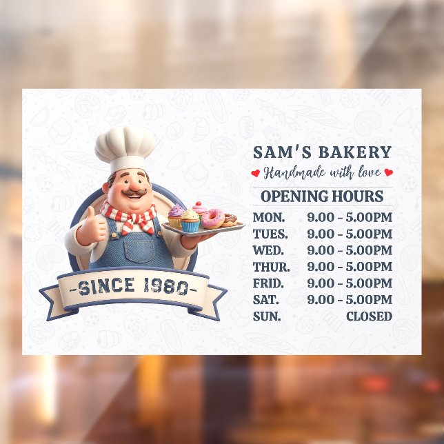 Bakery Store Pastry Chef Desserts Opening Hours (Sheet 2)