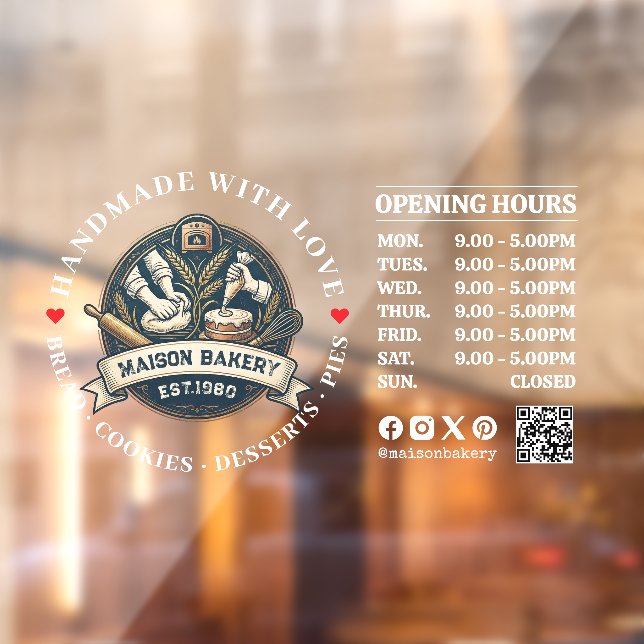 Bakery Store Pastry Chef Desserts Opening Hours (Sheet 2)