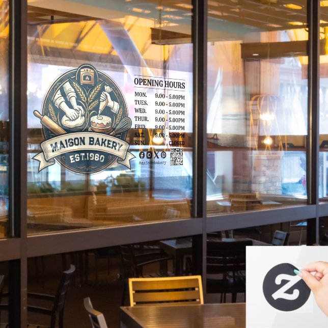 Bakery Store Pastry Chef Desserts Opening Hours (Restaurant Window)