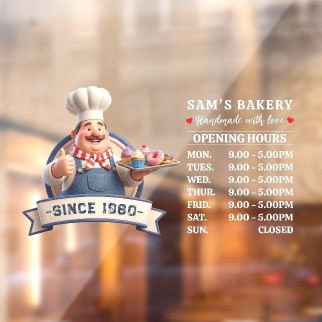 Bakery Store Pastry Chef Desserts Opening Hours (Sheet 2)