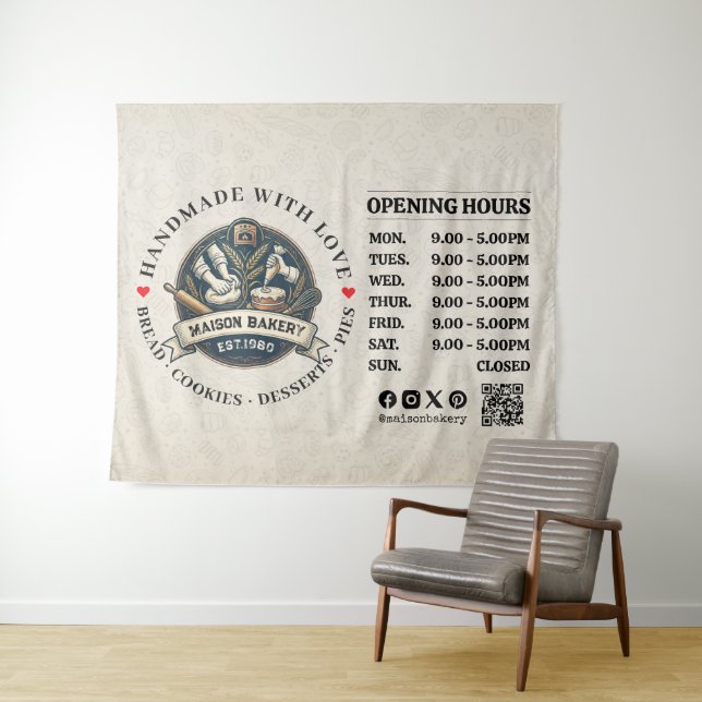 Bakery Store Pastry Chef Desserts Opening Hours Tapestry (In Situ (Horizontal))