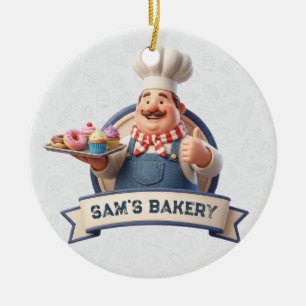 Bakery Store Pastry Chef Desserts Sweets Cake Shop Ceramic Ornament