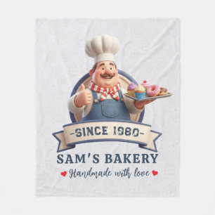 Bakery Store Pastry Chef Desserts Sweets Cake Shop Fleece Blanket