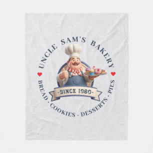 Bakery Store Pastry Chef Desserts Sweets Cake Shop Fleece Blanket