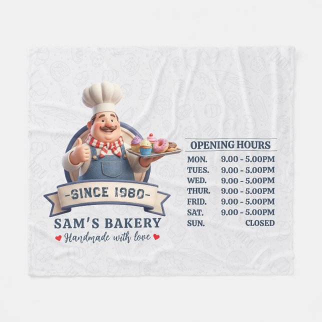 Bakery Store Pastry Chef Desserts Sweets Cake Shop Fleece Blanket (Front (Horizontal))