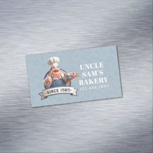 Bakery Store Pastry Chef Desserts Sweets Cake Shop Magnetic Business Card