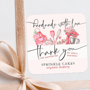 Bakery Thank You Classic Square Sticker