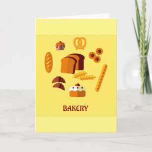 Bakery Themed Bread Pastries and Sweets  Card