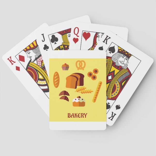 Bakery Themed Bread Pastries and Sweets  Playing Cards (Back)