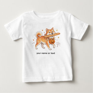 Bakery Thief Shiba Inu - Cute Dog carrying French Baby T-Shirt