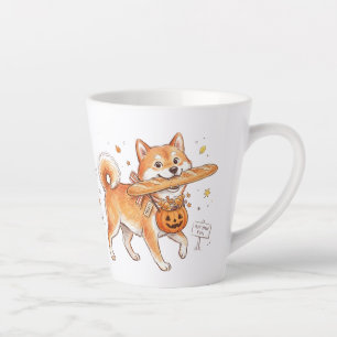 Bakery Thief Shiba Inu - Cute Dog carrying French Latte Mug