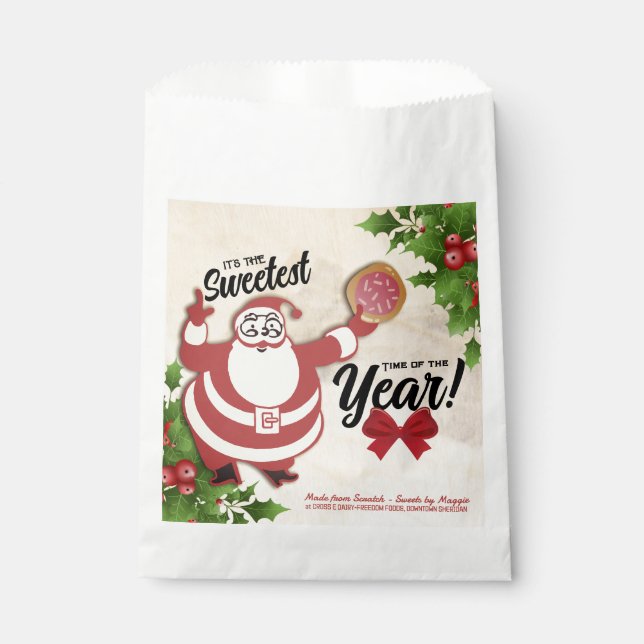 Bakery treat bags Christmas cookies personalised (Front)