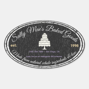 Bakery Vendor Farmer's Market Wedding Cake Oval Sticker