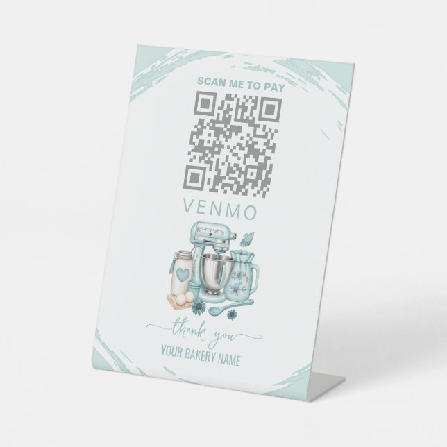 Bakery venmo Payment Qr code  Pedestal Sign (Front)