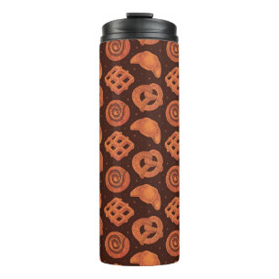 Bakery Watercolor: Seamless Food Texture Thermal Tumbler