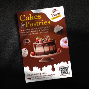 Bakery Wedding Birthday & Anniversary Cake Pastry Flyer
