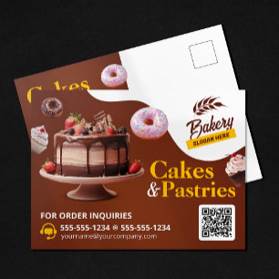 Bakery Wedding Birthday & Anniversary Cake Pastry Postcard