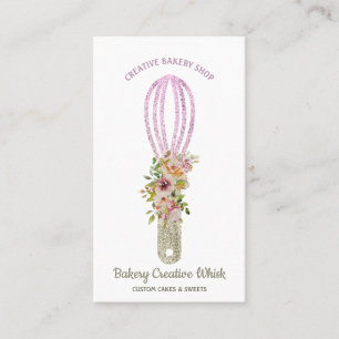 Bakery Whisk sparkling glitz gold Business Card