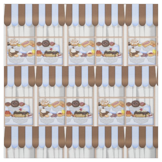 Bakery Window Pima cotton fabric (Swatch)