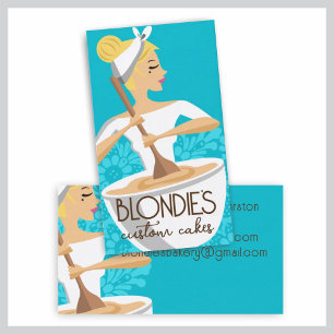Bakery woman baking mixing bowl blonde business card