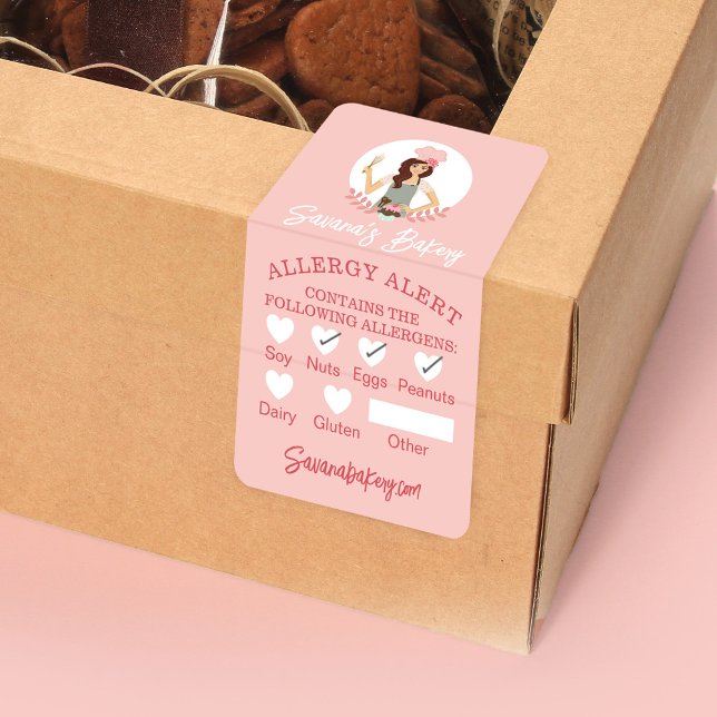 Bakery Woman Food Safety Allergy Alert Bakery Pink (Creator Uploaded)