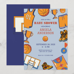 Baketball baby shower invitation