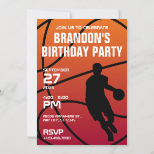 Baketball modern birthday  invitation