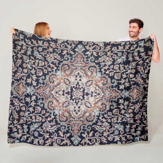 Bakhshaish Azerbaijan Northwest Persian Carpet Pri Fleece Blanket (In Situ)