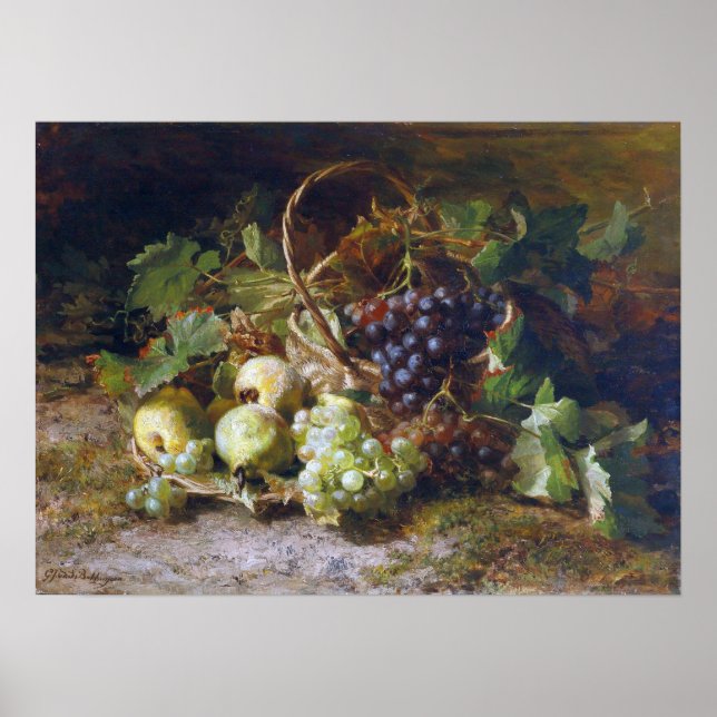 Bakhuyzen - Fruit Still Life With Grapes And Pears Poster (Front)
