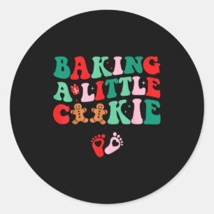 Baking A Little Cookie Cute Christmas Pregnancy An Classic Round Sticker