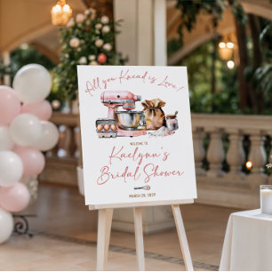 Baking All You Knead is Love Bridal Shower Welcome Poster
