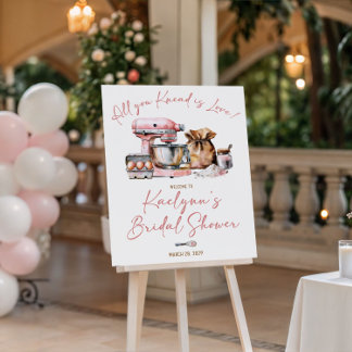 Baking All You Knead is Love Bridal Shower Welcome Poster