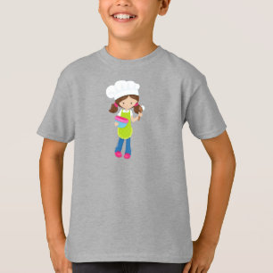 Baking, Baker, Bakery, Cute Girl, Brown Hair T-Shirt