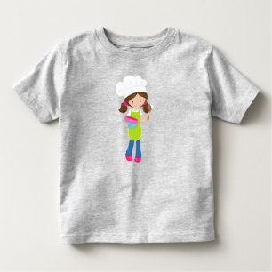 Baking, Baker, Bakery, Cute Girl, Brown Hair Toddler T-Shirt