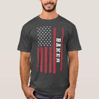 Baking Baker Cooking Cake Cupcake USA US Flag  T-Shirt