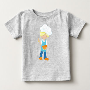 Baking, Baker, Pastry Chef, Cute Boy, Blonde Hair Baby T-Shirt