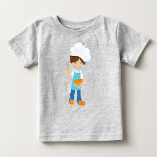 Baking, Baker, Pastry Chef, Cute Boy, Brown Hair Baby T-Shirt