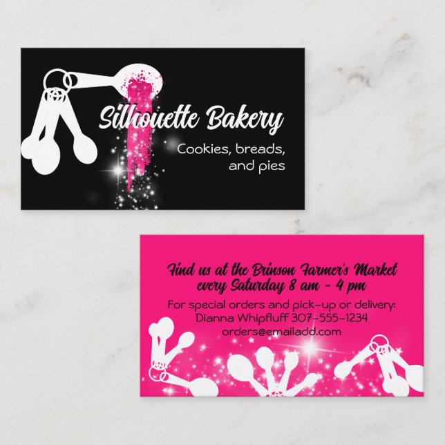 Baking bakery pastry chef measuring spoons utensil business card (Front/Back)