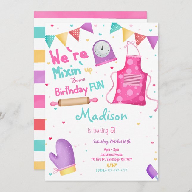Baking Birthday Invitation (Front/Back)