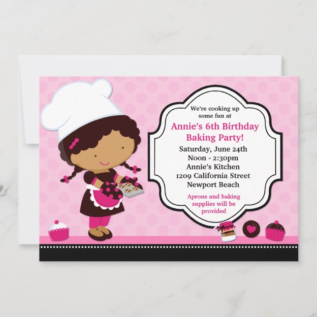 Baking Birthday Party Invitation (Front)